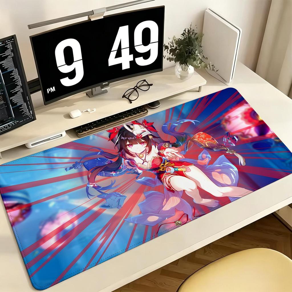 Игровой коврик для мыши Honkai Star Rail Sparkle Pro ESports, Экстра большой, Нескользящий, С прошитым краем, Коврик для клавиатуры, ноутбука, стола, Для ПК-геймера