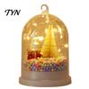 Hanging Christmas Tree Light in Dome with LED Light, Mini Cedar Up Compact Gift for Friends Ornament, Battery Powered Decorative Table Lamp