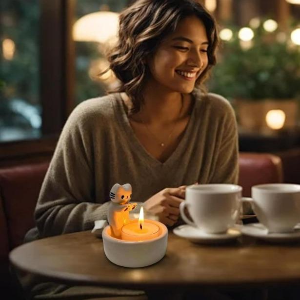 Подсвечники 1 шт. мультяшный котенок украшение для дома украшение для спальни гостиной столовой кухни