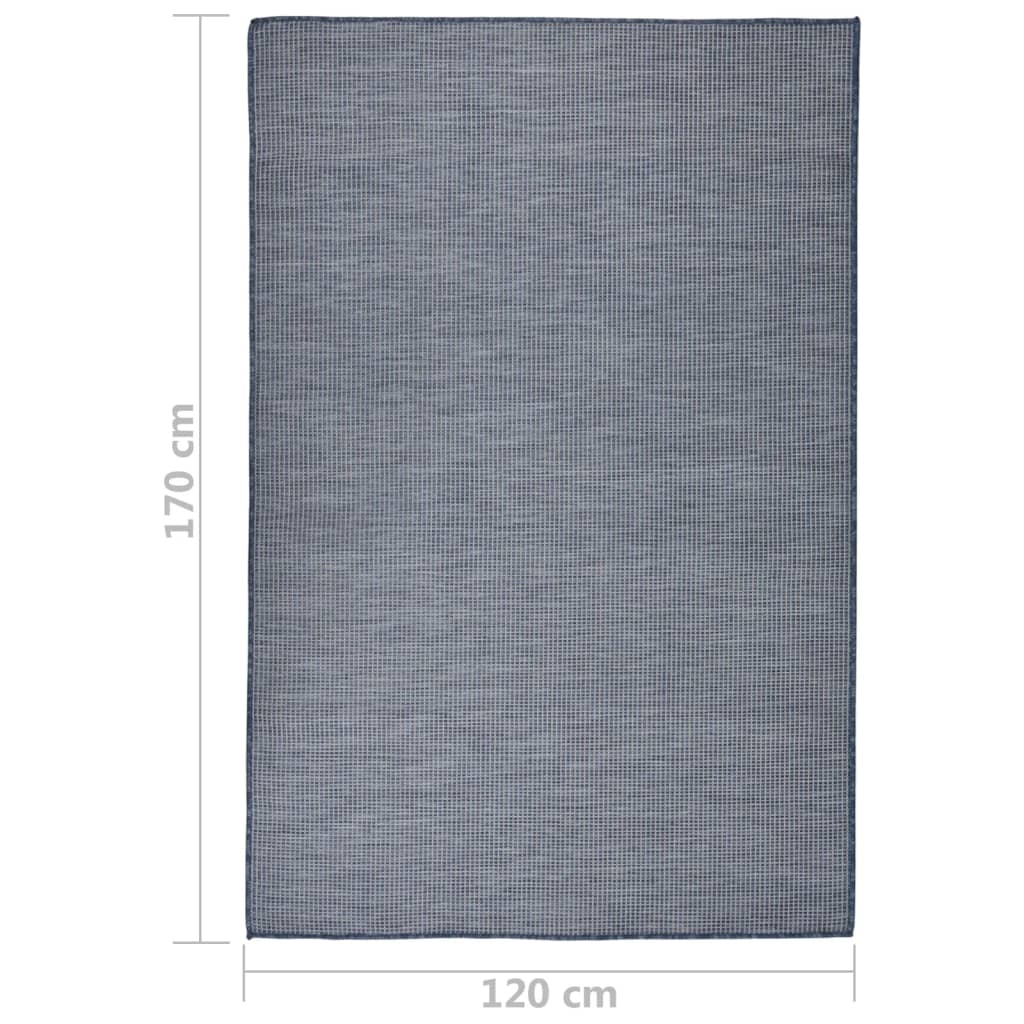 Outdoor Flat Woven Rug 120 x 170 cm Blue