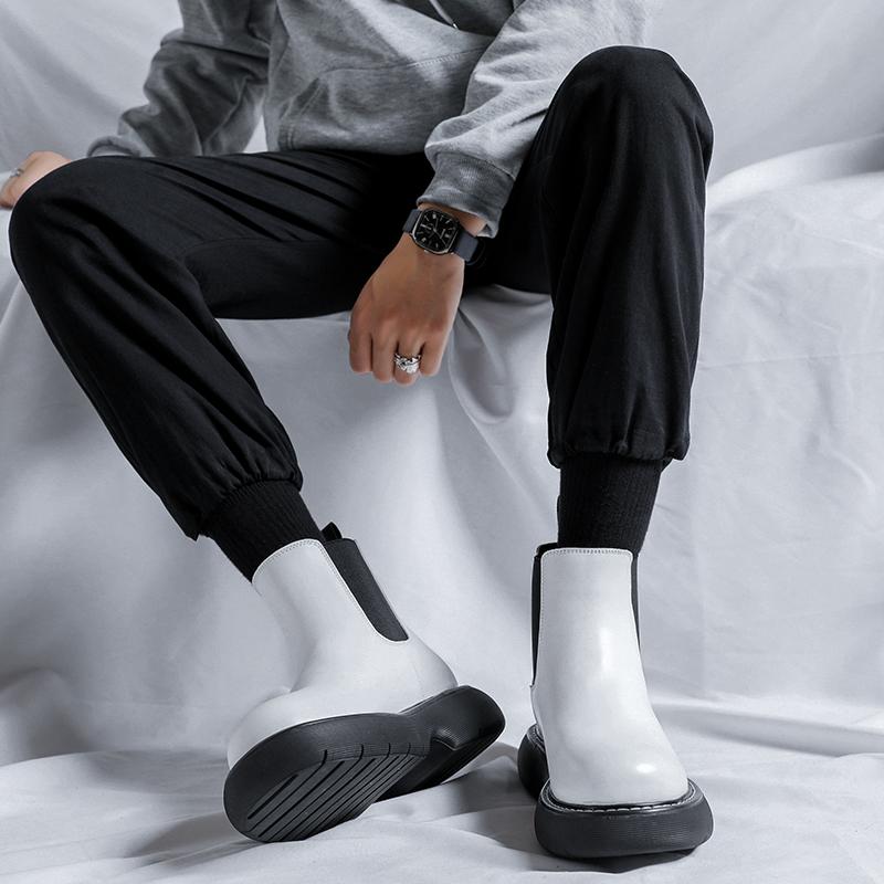 Модные повседневные мужские ботинки с толстой подошвой, удобные, стильные, для отдыха на улице, для мотоциклов, хит продаж, повседневная обувь для взрослых и молодежи, хит продаж