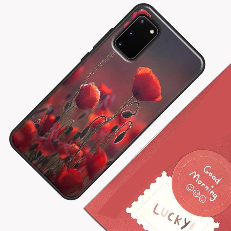 Красный Цветок Мака Чехол Для Телефона Для Samsung Galaxy S23 S26 Ultra S20 S21 S22 S24 S25 Plus S10 S25 FE Чехол Оболочка