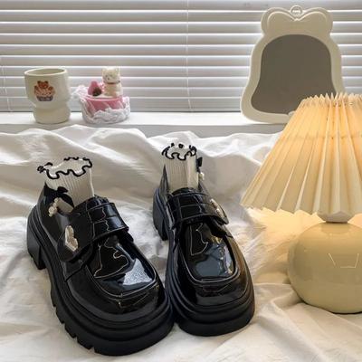 Мода 2024 Мода Женская Обувь Лоферы Женские Туфли на Высоком Каблуке Платформа Повседневные Туфли Женские Туфли с Круглым Носком в Форме Сердца Женские