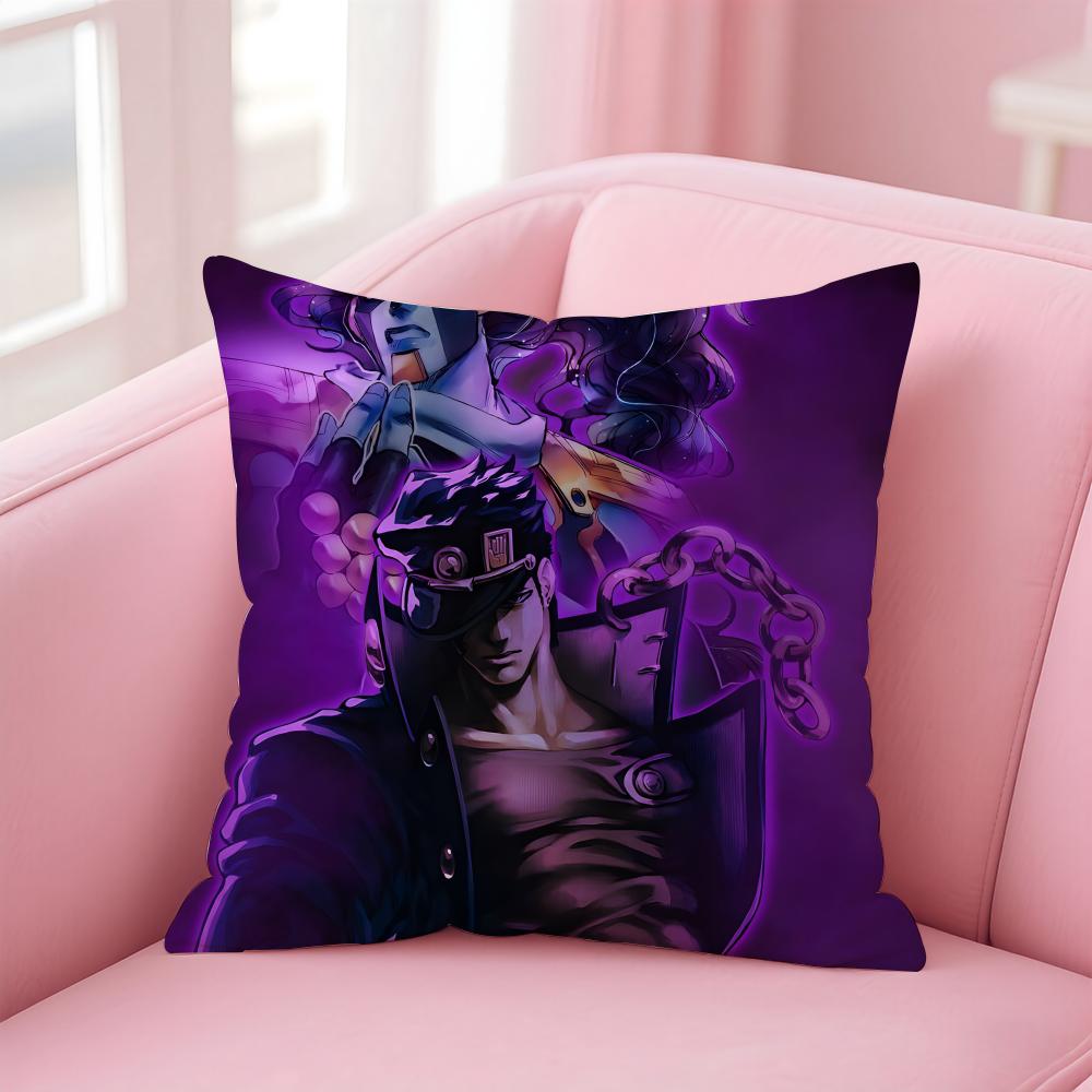 JJoJos Bizarre Adventure Cushion Cover Pillow Case Soft Friendly Fabric Concealed Zipper