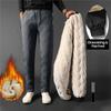 Зимний свитшот, мужские плюшевые толстые флисовые спортивные штаны, термобрюки из овечьей шерсти, повседневные брюки, водонепроницаемые ветрозащитные теплые хлопковые брюки
