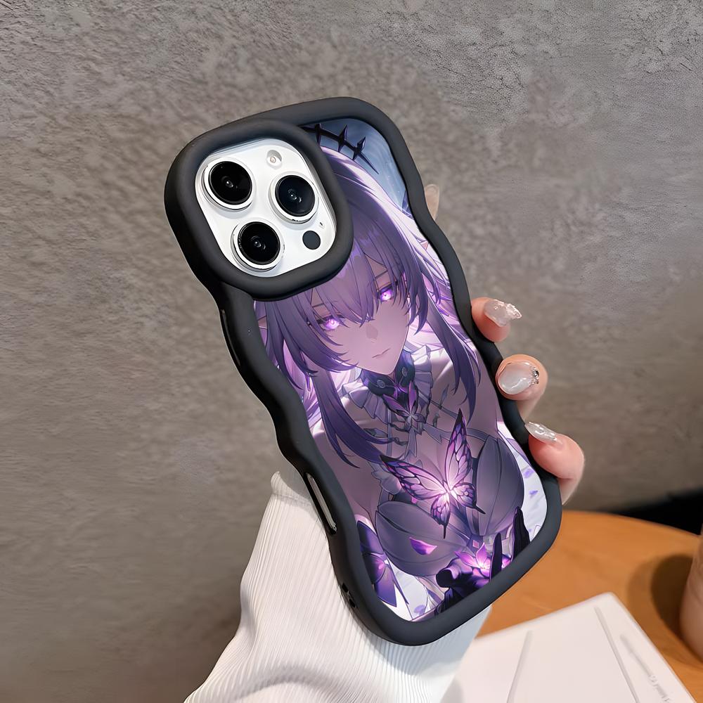 HSR Касторовое Волнистый Край ТПУ Чехол для Мобильного Телефона для iPhone 17 16 15 14 13 12 11 Air Pro Max Plus Цветной Чехол