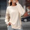 Autumn and Winter Round Neck Color Blocked Versatile Casual Loose Women's Hoodies & Sweatshirts