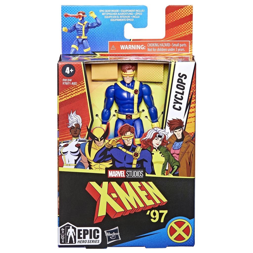 Hasbro Marvel X-Men '97 Epic Hero Series Cyclops 4-inch (10cm) Action Figure, Superhero Toy, X-Men Action Figure, Ages 4 and Up, F8124, Authentic