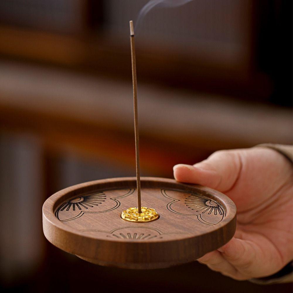 Solid Wood Incense Stick Holder Vintage Incense Stove Desktop Decoration