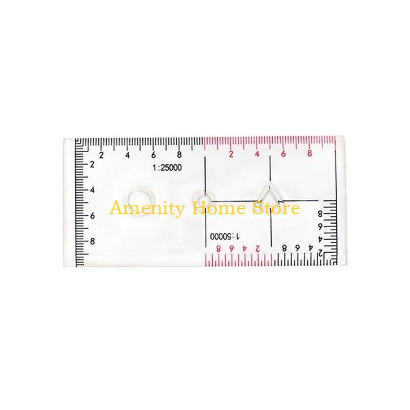 F26C Coordinate Scale Protractors Geometry Drawing Template Measuring Tool Navigation Topographical Map Scale Command Ruler