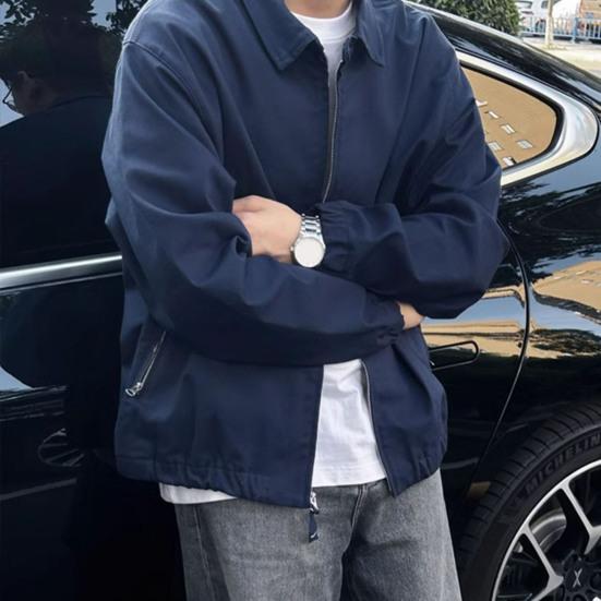 Мужское пальто с воротником-лацканом, длинным рукавом, однотонная куртка с карманами, свободный крой, повседневная верхняя одежда в уличном стиле