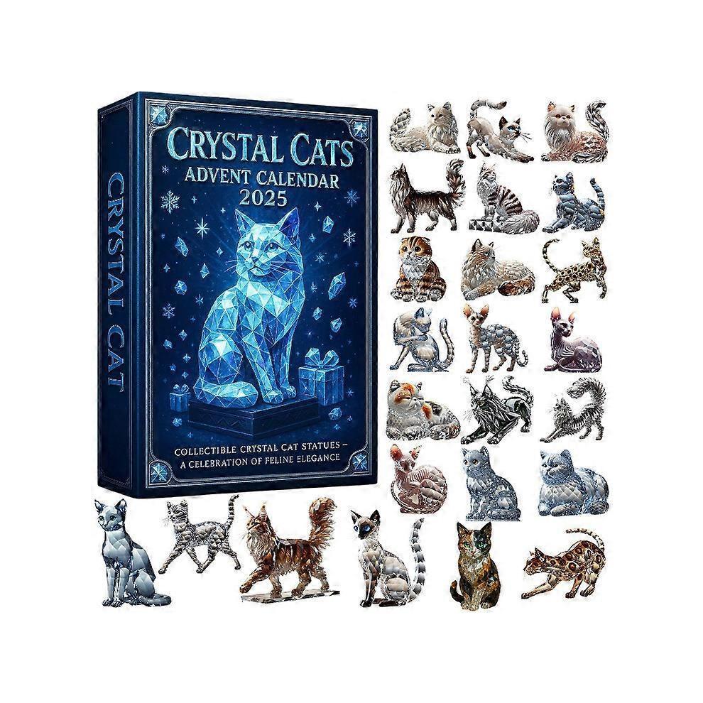 (Crystal Cats Advent Calendar 2025) 2025 Full-Style Acrylic Christmas Advent Calendar – Festive Decoration