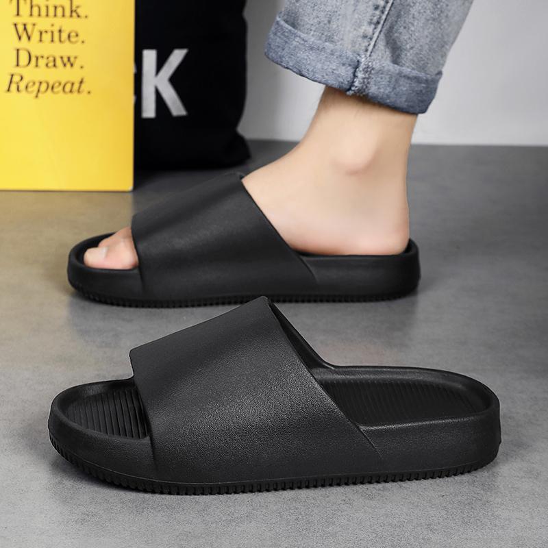 Модные тапочки для дома, сандалии, мягкие и удобные, износостойкие, нескользящие, для мужчин, тапочки для ванной, толстая подошва, унисекс, новые