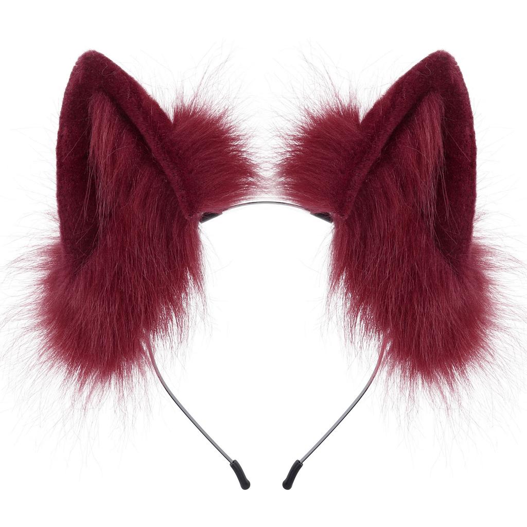 Handmade plush cute cat ears fox ears simulated animal ears headband Japanese solid color Lolita headband hair accessories
