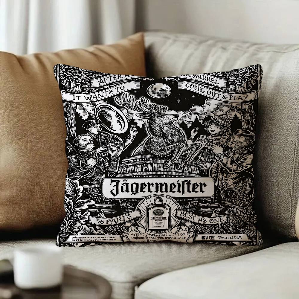 Beer Logo Jjagermeisters Pillow Cover Design cushion Cover decor Holiday Decorati