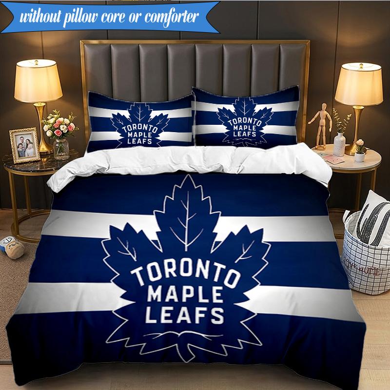 3PCS Maple Leafs Bedding Set Duvet Cover Closure Includes 1 Duvet Cover & 2 Pillowcases for All Seasons Bedroom Decor Christmas Fan gifts