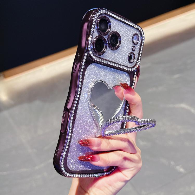 Блестящий TPU Чехол для iPhone с Покрытием Star-Diamond, Украшенный Стразами, Зеркальный, с Подставкой, Противоударный Защитный Чехол