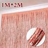 1*2m Rose Gold Metallic Foil Tinsel Fringe Curtain Door Rain Wedding Birthday Party Decoration