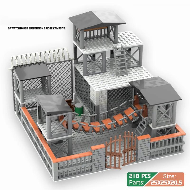 Вторая мировая война MOC Руины Строительные Блоки Разрушенный Дом Военная Сцена Перестрелка Страж Заброшенная Стройка Кирпичи Сборка Игрушки Подарок для Мальчиков