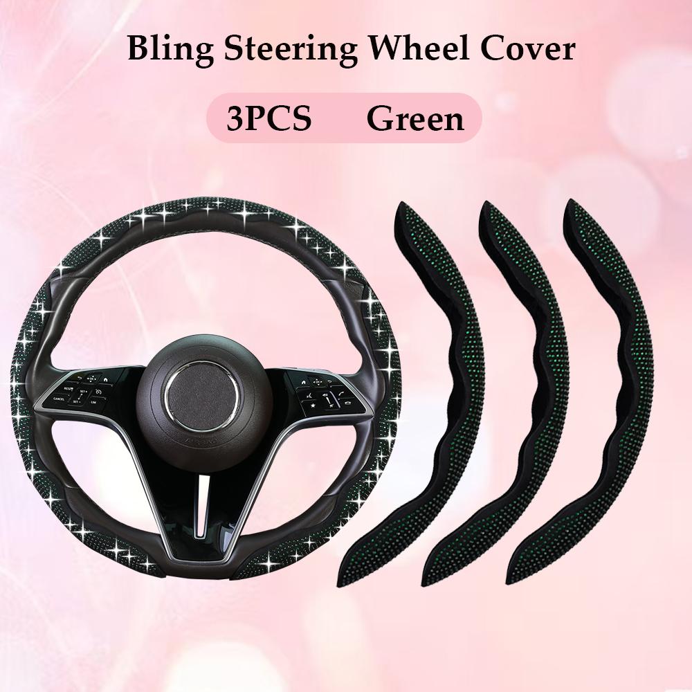 Fashion with Diamond Car Universal 38cm Steering Wheel Cover Colorful Bronzing Diamond BlingBling Steering Wheel Accessories
