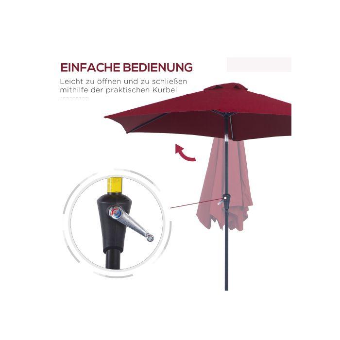 Parasol de marché - MUVOE - Ø 2,6 m - Aluminium - Polyester 180 g/m² - Résistant aux intempéries
