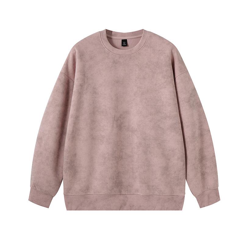 Dirty Tie-dye Sweater Men's Spring and Autumn American Retro Heavy Trend Round Neck