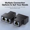 2pcs RJ45 Connector Splitter Adapter Socket 2 To 1 Port LAN PC Ethernet