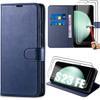 Protective Case - Booling - for Samsung Galaxy S23 FE - Shockproof - Faux Leather - Navy Blue