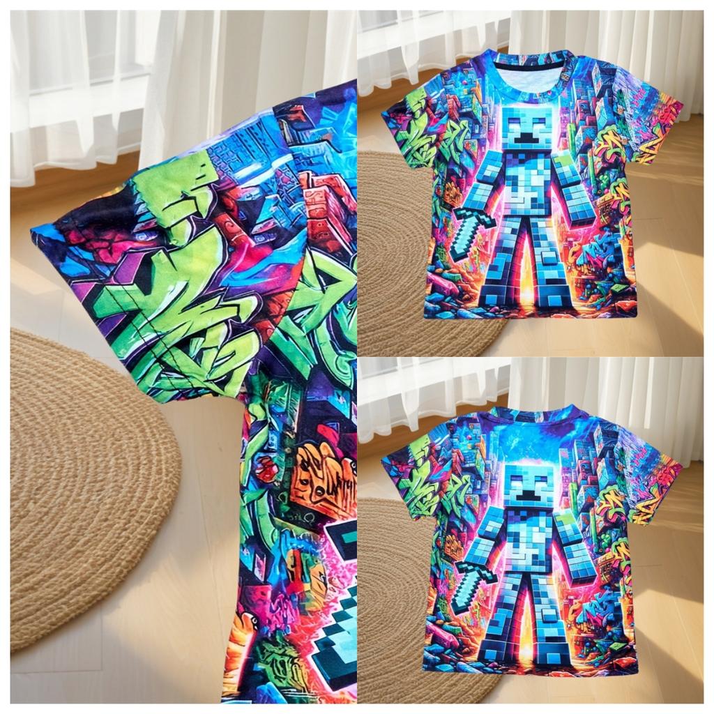 Одежда для мальчиков, детская футболка с круглым вырезом и рисунком из мультфильма