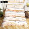Abstract Sea Bed Set Marine Wave Duvet Cover Bedding Set Twin Comforter Cover Coastal Beach Theme Bed Cover 3pcs Orange Teal