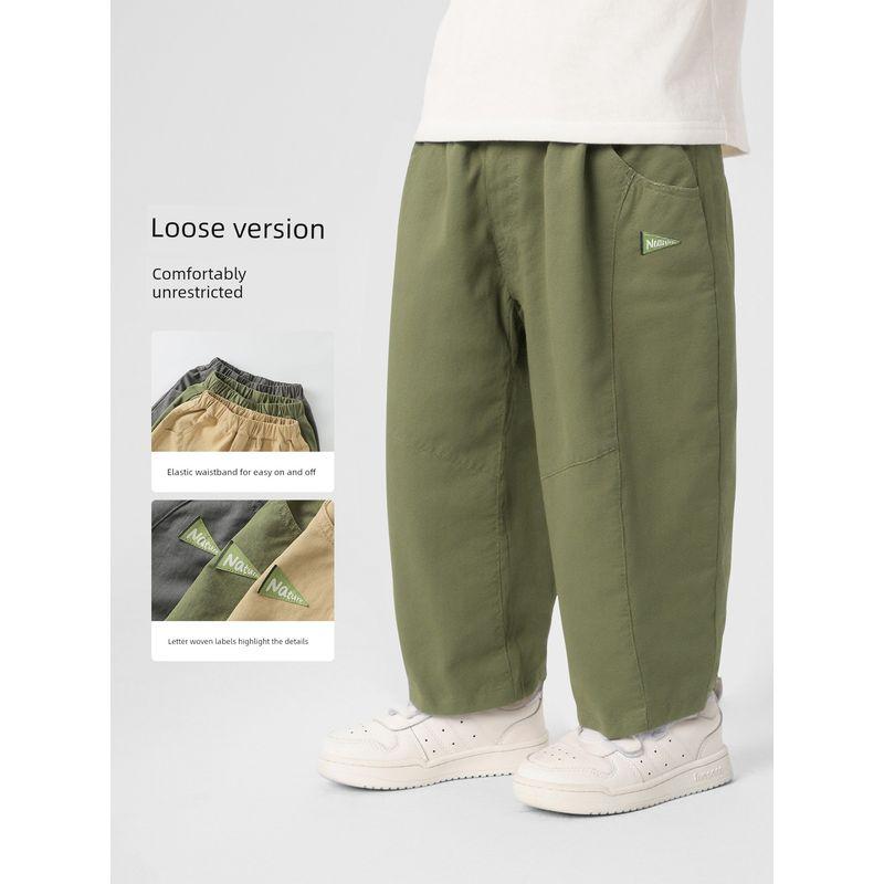 Right European Style Boys' Woven Straight-Leg Pants Spring and Autumn 2026 New Children's Clothing Kids' Long Pants Baby Casual Versatile Pants