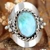 Huajie 925 Silver Bohemian Emerald Ring - European & American Style Jewelry