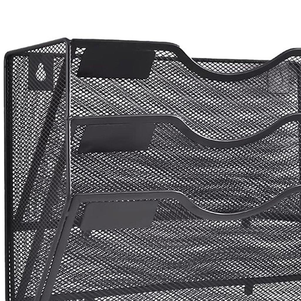 Сетчатый держатель для файлов для настенного крепления, органайзер для книжной полки с 3 ярусами для журналов и газет