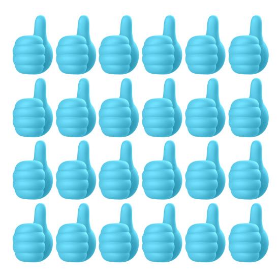 1/6/12/24Pcs Self Adhesive Cable Clips Pencil Holders Waterproof Wide Application Silicone Thumbs-Up Wall Hooks