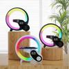 Smart Night Light For Kid Bedroom Bedside Wake Up Alarm Clock Atmosphere Light Multifuction Bluetooth Speaker Wireless Charger
