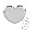 Sunny Glow Heart-Shaped Accessory Tray, Jewelry Tray, Sweets Tray, Heart-Shaped Trinket Holder, Metallic Stainless Steel, Mini, Small, Stylish
