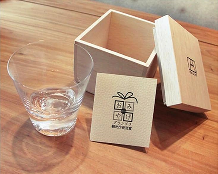 Tajima Glass Japanese Handmade Fuji Rocks Glass with Coaster Authorized Distributor Wedding Gift Beer Japanese Sake Whiskey Day Day Respect for the