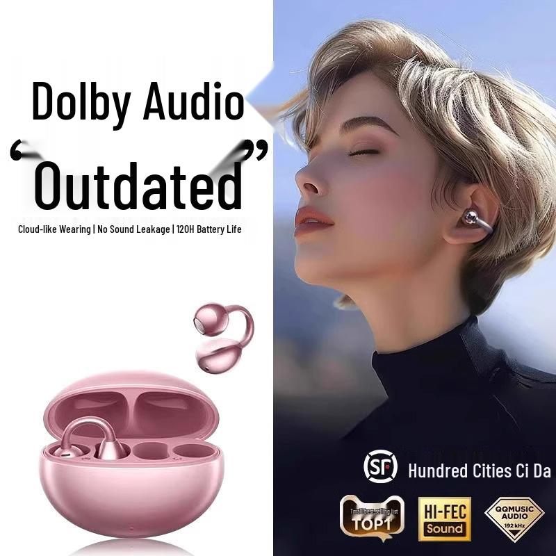 AI Bluetooth Гарнитура-клипса для уха с внутриушным переводом и костной проводимостью