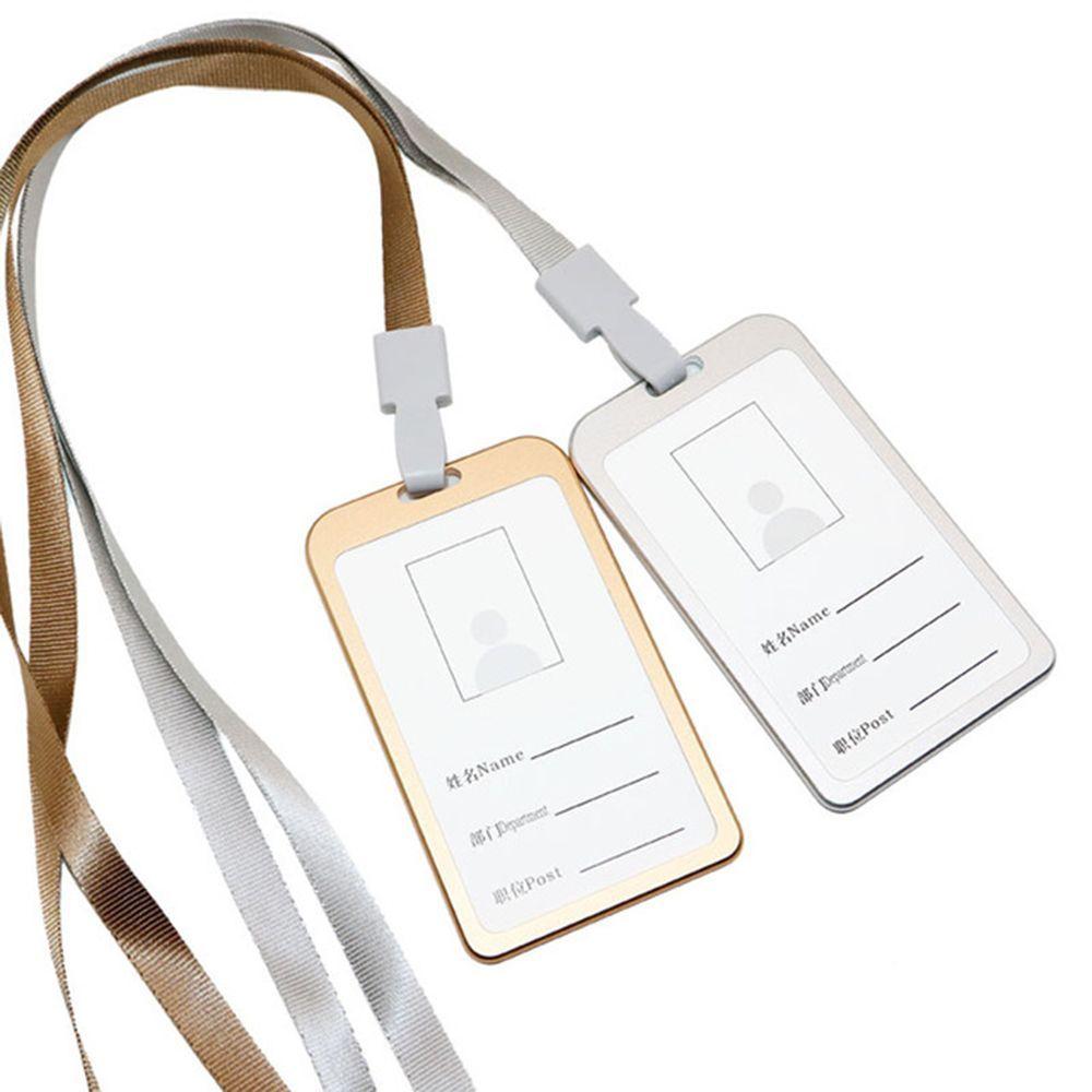 Zinc Zinc Alloy Security Identity Business Certificate Cover Work Badge ID Card Holder Pass Tag with Lanyard