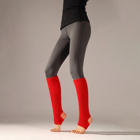 2 пары балетных гетр с отверстием для пятки, вязаные зимние очень мягкие длинные гетры для йоги, танцев, нескользящие носки для ног, чехлы для икр для йоги и спорта