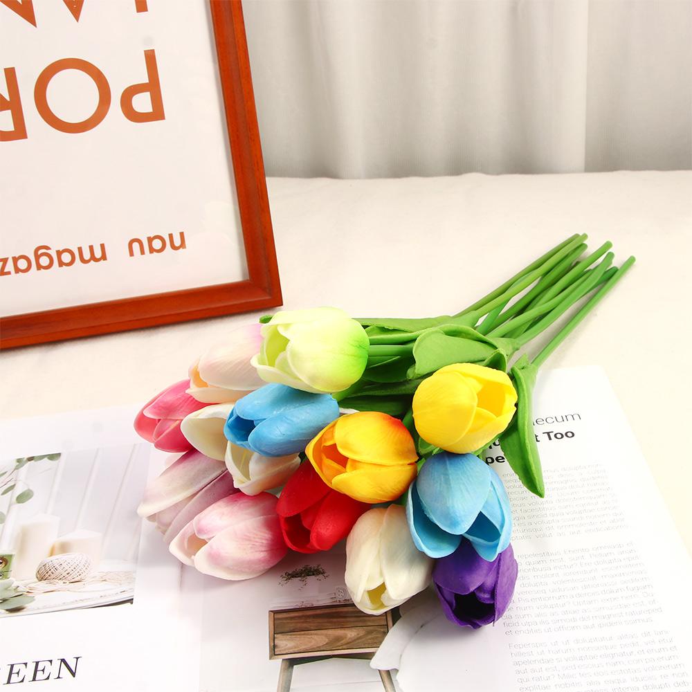 5 шт. Real Touch Гирлянда Свадебный букет Домашний Тюльпан Тюльпаны Искусственные Растения Поддельные Цветы