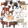 Oenux Classic Farm Animal Simulation Sheep Goat Argali Antelope Model Action Figure Poultry Figurines Cute Toy For Kid Gift
