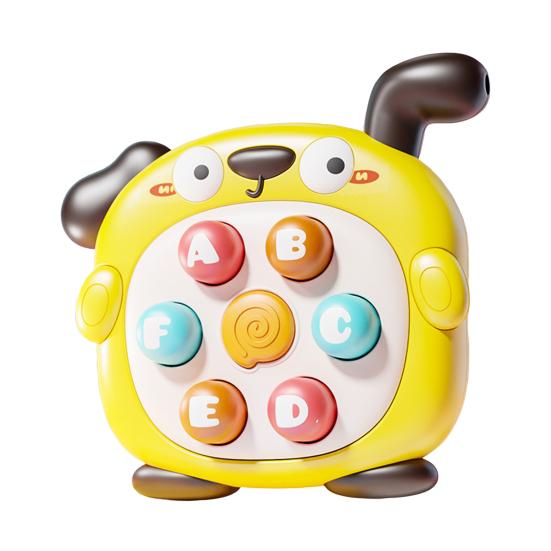 2-In-1 Mole Beating Whistle Toy Cartoon Dog Milk Tea Cup Push Button Handheld Game Machine Portable Travel Toddlers Educational Press Button Toy