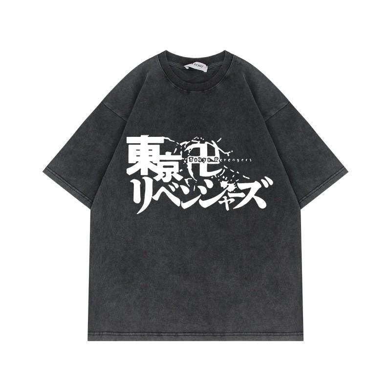 230g Tokyo Revengers T Shirt Oversized Vintage Anime Print Cotton Short Sleeve Tee