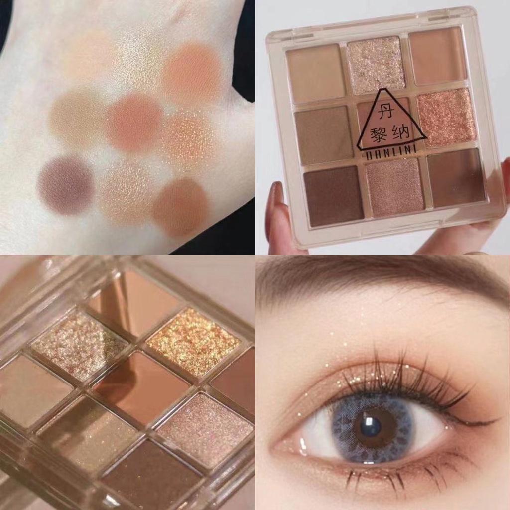 9 цветных теней для век, блестящая пудра, матовая косметичка Earth Color, долговечная водонепроницаемая и устойчивая к поту студенческая косметика, косметические товары