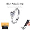 Серебряное кольцо для помолвки S925 с муассанитом 1 карат, цвет D, на шесть лапок, для женщин