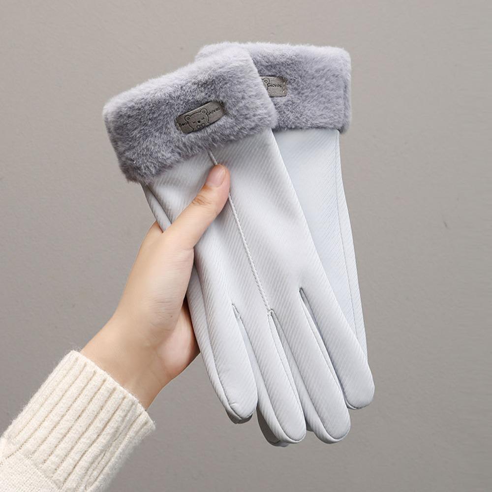 Thick Plush Gloves Touchscreen Cycling Mittens Fashion Driving Gloves  Running