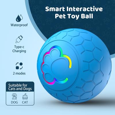 Игрушечный мяч для домашних животных Интерактивные игрушки для собак Веселый мяч Пастуший мяч - Двухрежимный дизайн Радарный триггер Прочный и безопасный IP54 Водонепроницаемый для кошек и собак