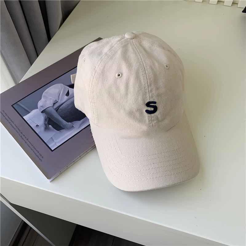 New Fashion Embroidered Baseball Cap Women's Casual Versatile Cap Soft Top Wide Eaves Show Face Small Baseball Cap Men