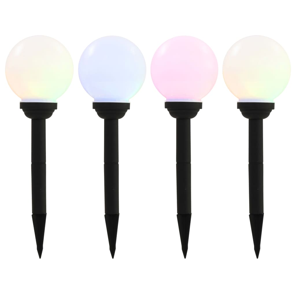 Solar Outdoor Lights 4 Pcs LED Spherical 15 cm RGB